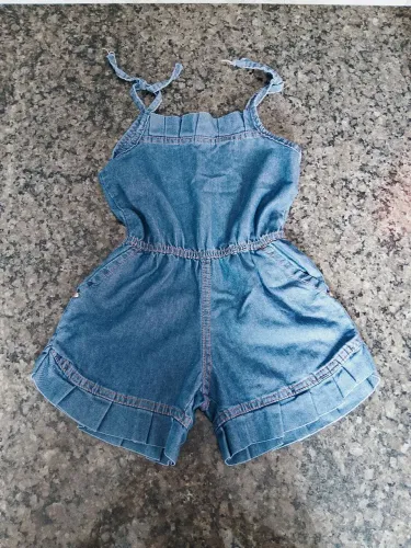 Macaquinha jeans infantil feminino