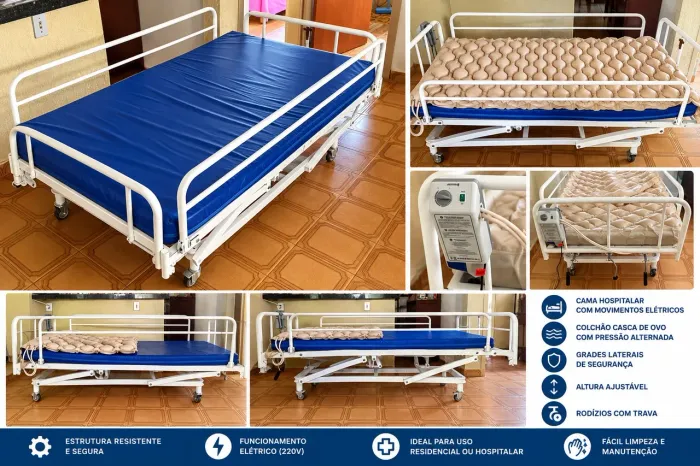 Cama Hospitalar com movimentos Eletricos
