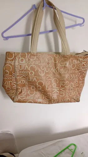 Bolsa de ombro, Calvin Klein, legítima, lona plástica 