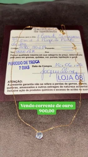 Corrente ouro ponto de luz 18k750