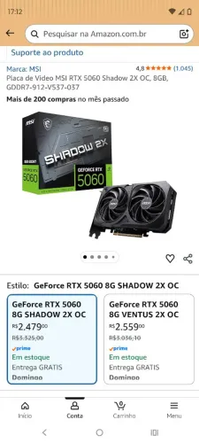 Placa de vídeo RTX 5060 (2 meses de uso)