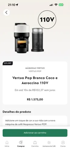 Nespresso Vertuo Pop LACRADA + Aeroccino 3 - na caixa