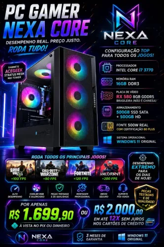 PC GAMER RODA GTA, FREE FIRE, COD, FORTNITE...
