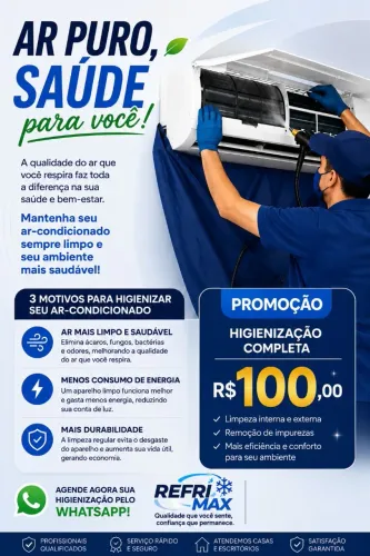 Promoção higienização de ar condicionado