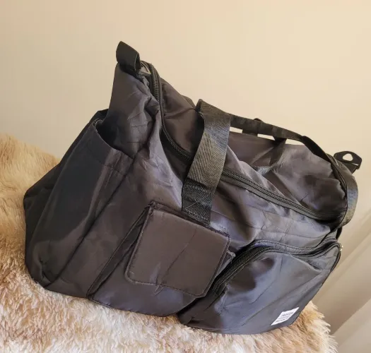 Bolsa esportiva ou mala de mão dobrável nova preta grande 