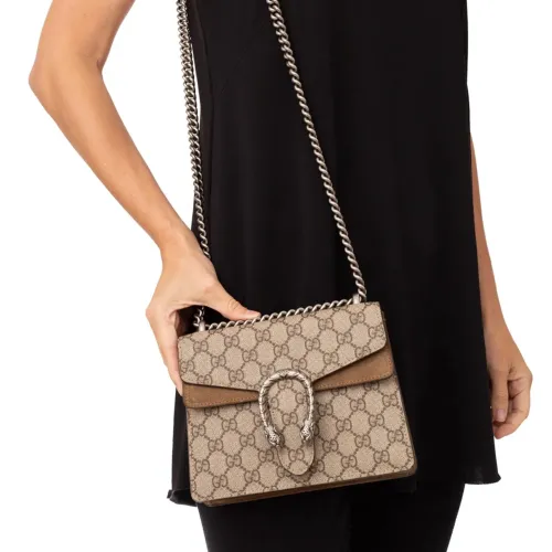 Bolsa pequena de couro legítimo modelo italiano Gucci Dionysus Supreme