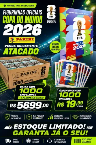 ÁLBUM E FIGURINHAS OFICIAIS COPA DO MUNDO 2026 - PANINI ?<br>? VENDA SOMENTE NO ATACADO ?