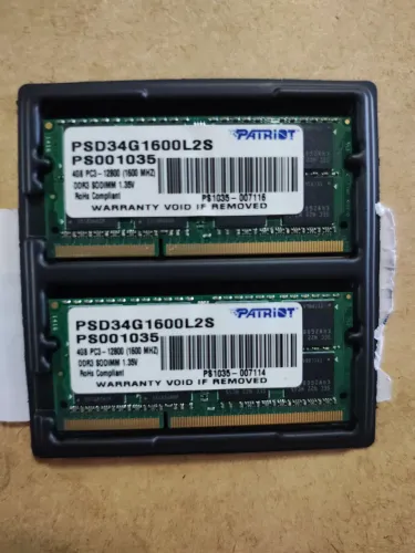 Kit Memória 8GB (2x4GB) DDR3L 1600MHz Patriot - Ideal p/ MacBook e Notebooks