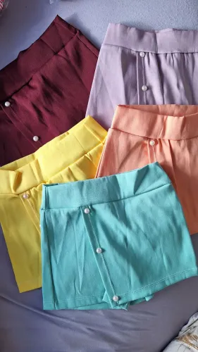 Shorts saia infantil veste ate 5 anos 