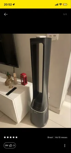 Ventilador de torre midea vtb180a3 smart air bladeless estrutura azul-escuro