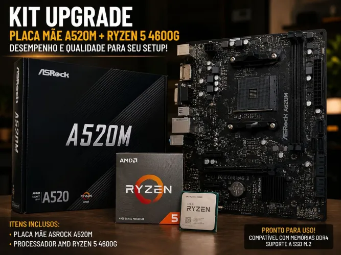KIT AMD RYZEN 5 4600G + A520M-DBWT 