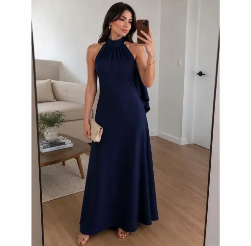 Vestido longo costa nua NOVO