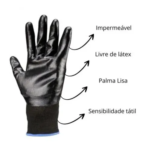 ? LUVA NBR PRO PRETA KALIPSO - CA 50278