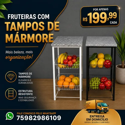 Fruteiras com tampos de mármore - Oferta - Cada: