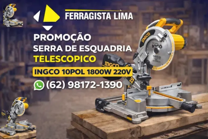 Serra De Esquadria Com Braço Telescópico 10 1800w Ingco