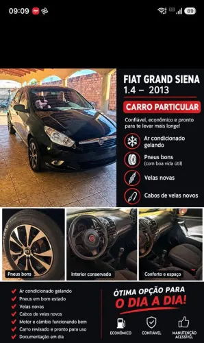 Fiat Grand Siena Tetrafuel 1.4 EVO F. Flex 8V 2013
