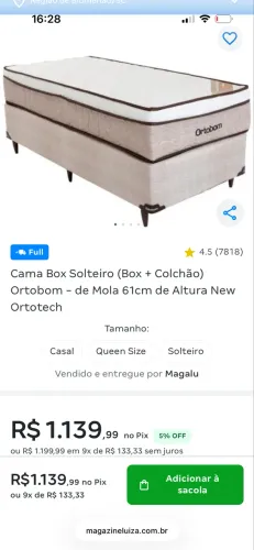Colchão e cama box Ortobom 