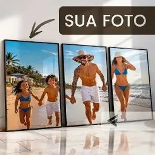 KIT 3 QUADROS SUA FOTO PERSONALIZADO 