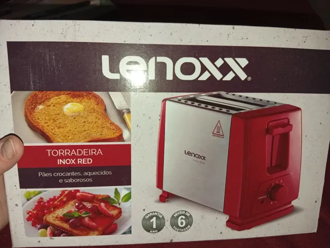 Torradeira elétrica Lenoxx Inox Red
