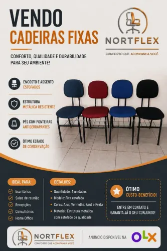 Cadeira secretaria fixa