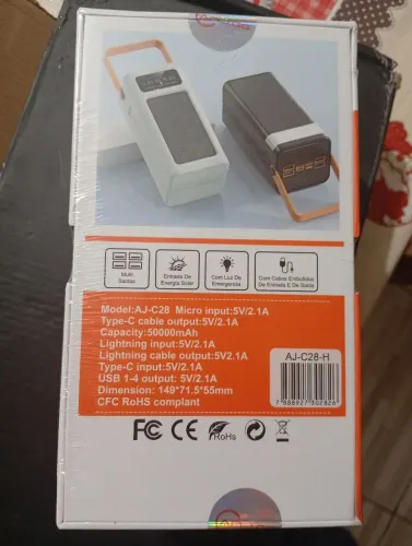 Carregador Solar 120w Bateria Externa 50000mah Portátil