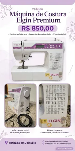 Maquina de costura Elgin Premium