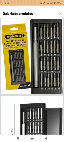 Kit Chave Precisão 24 em 1 Profissional p/ Celular Relógio Óculos Câmera