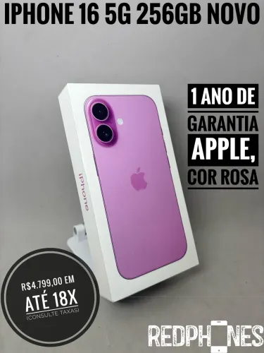 Loja física. Aceitamos trocas em iPhone's ou Android. iPhone 16 256GB novo