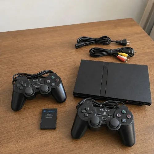 PlayStation 2 Slim Desbloqueado + 2 Controles + Memory Card