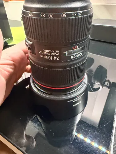 Lente canon 24-105 ef com adaptador