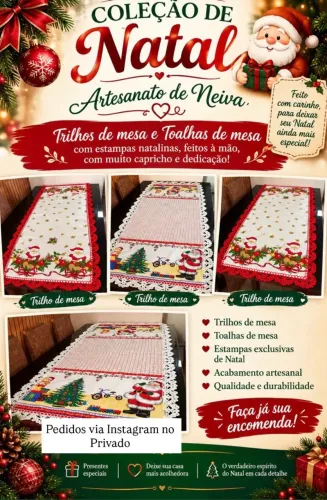 Trilho de mesa e toalha de mesa