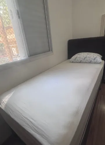 Cama Box de Solteiro Completa com Cabeceira Estofada | Excelente Estado