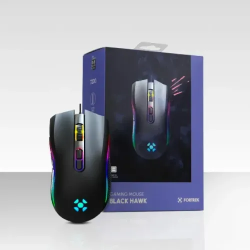 Mouse Gamer Fortrek Black Hawk, Rgb 7200dpi 6 Botões Com fio - Loja COimbra Computadores