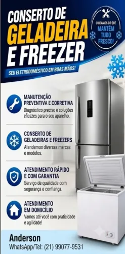Consertos e manutenção de geladeira Ar condicionado Lavadora Frizer bebedouro