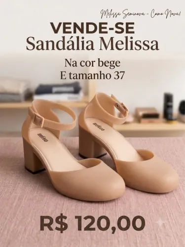 Sandália Melissa, feminina cor bege, tam. 37