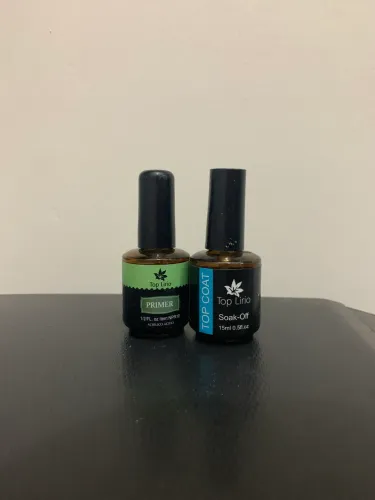 Kit primer e top coat para unhas em gel 