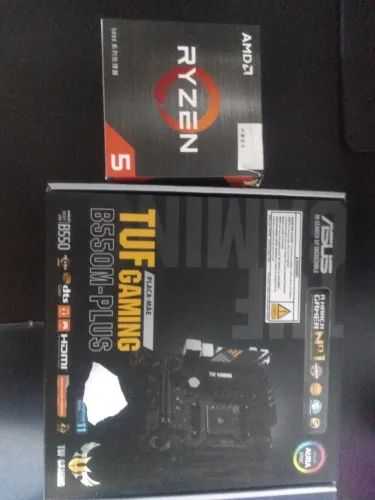 Placa mãe Asus Tuf GAMING B550M-PLUS + RYZEN 5 5600GT