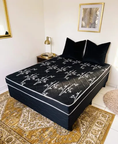 promoção cama box casal de luxo nova direto de fábrica com dois travesseiros de brinde.