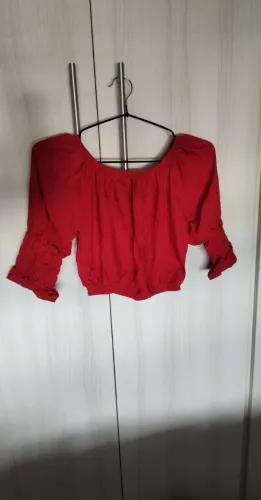 Blusa cropped ciganinho ombro a ombro feminino