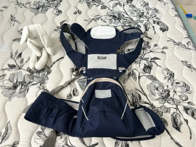 Canguru Ergonômico Aixinle com Assento de Apoio (Hipseat) Azul Marinho