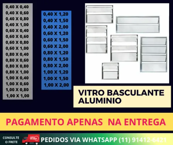 vitro  60x80 aluminio- pagamento na entrega- frete a/c
