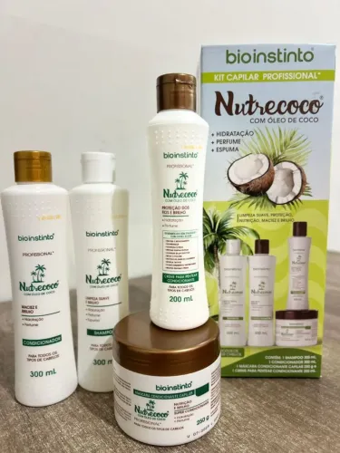 Kit Capilar Bioinstinto Nutrecoco Profissional - Shampoo, Condicionador e Máscara