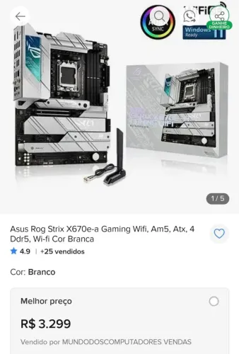 Placa mãe Asus x670e-a strix am5