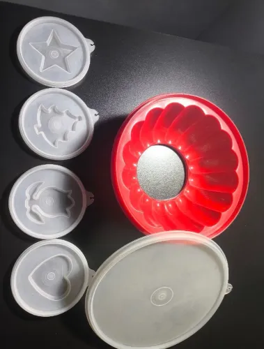 Tupperware Original  Molde Pudim / Gelatina + Tampas Decorativas | Genuíno | Novíssimo