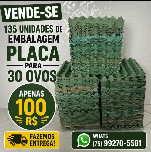 Fazemos entrega embalagem placa 30 ovos .