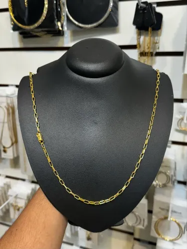 Cordão Banhado a Ouro 18k 725, Envernizado Semijoia, mesmo Processo de banho da Rommanel