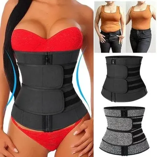 Cinta Modeladora Corset Abdominal Feminina Ajustável Espartilho Dupla Compressão com Zíper