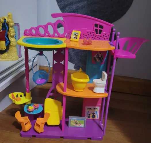 Conjunto Polly Pocket - Casa, Roupas, Bonecas e Acessórios