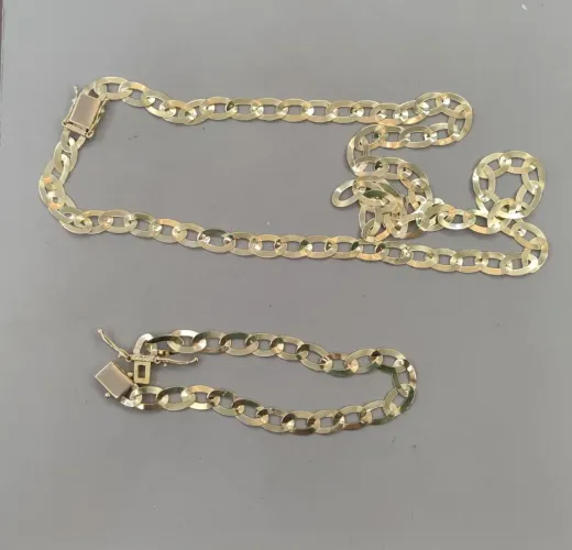 Corrente e Pulseira De Moeda Antiga