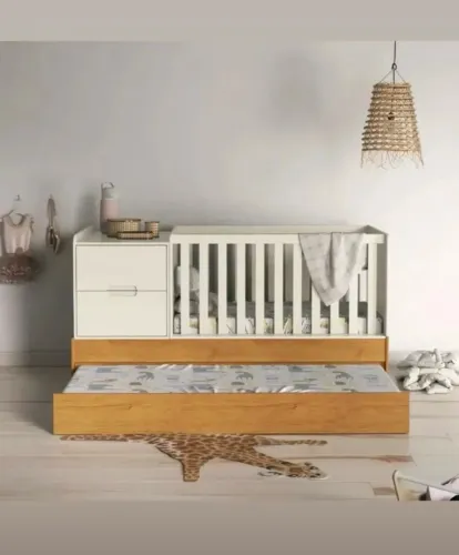Berço multifuncional com cama auxiliar usado colchões adulto e bebê de brinde
